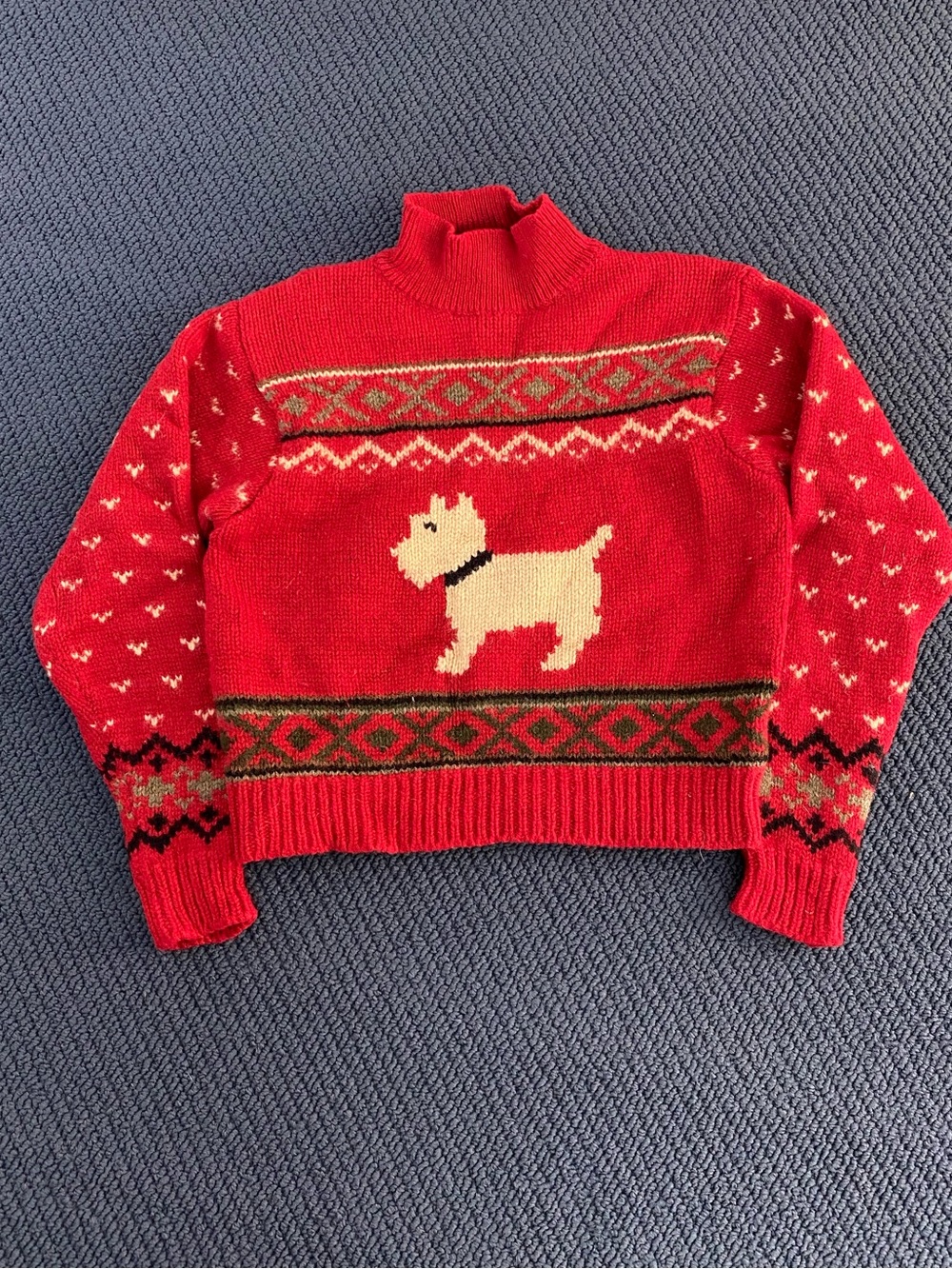 80s Westie Dog Wool Knit Sweater